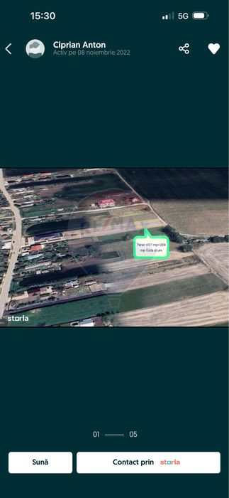 Teren de vanzare Tunari-Dimieni 800m2 cu autorizatie de constructie