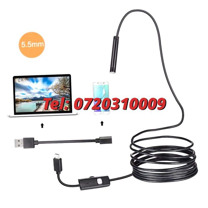 2 M Camera Video Endoscop / Boroscop , 6 Iluminare Lumina Led Inspectii Tehnice / Instalatii Pentru Iluminare Si Montaj Pe Echipamente Compatibile