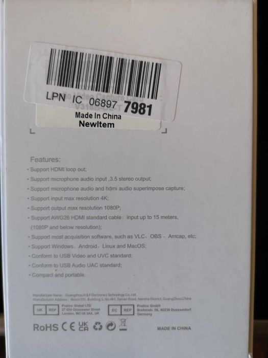 Доставка до СПИДИ АВТОМАТ 2,14€ -4K Ultra HD HDMI видео карта за засне