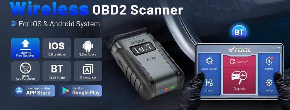 Продавам автомобилен скенер/диагностика XTOOL A30М, доживотен ъпдейт