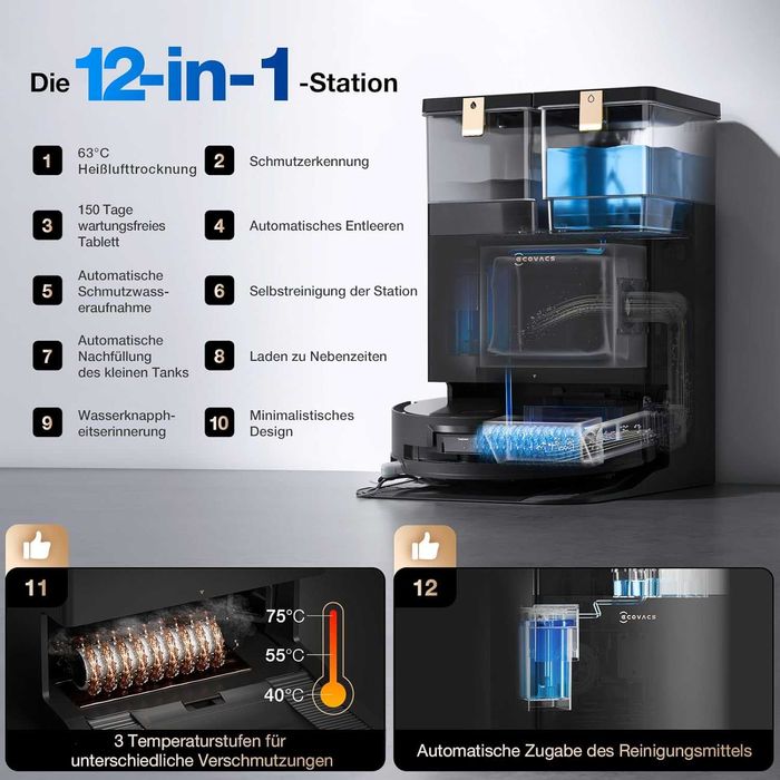 Прахосмукачка робот Ecovacs Deebot X8 Pro Omni станция 12в1 YIKO-GPT