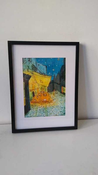 Pictura pe hartie Cafe Terrace By Night Van Gogh, acrilic si marker
