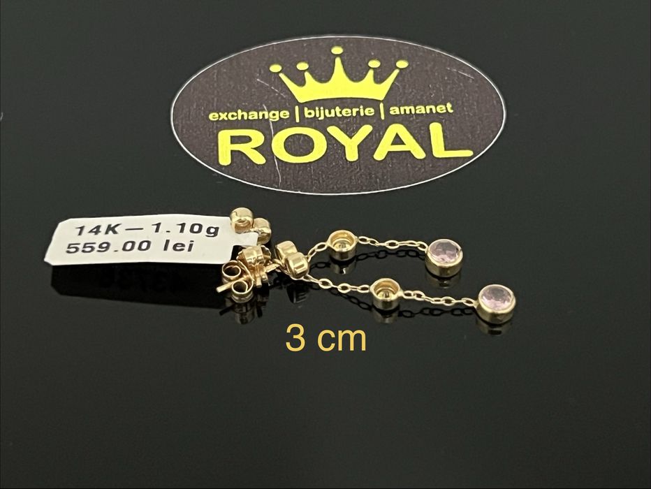 Bijuteria Royal CB : Cercei lungi aur 14k 1,10 grame