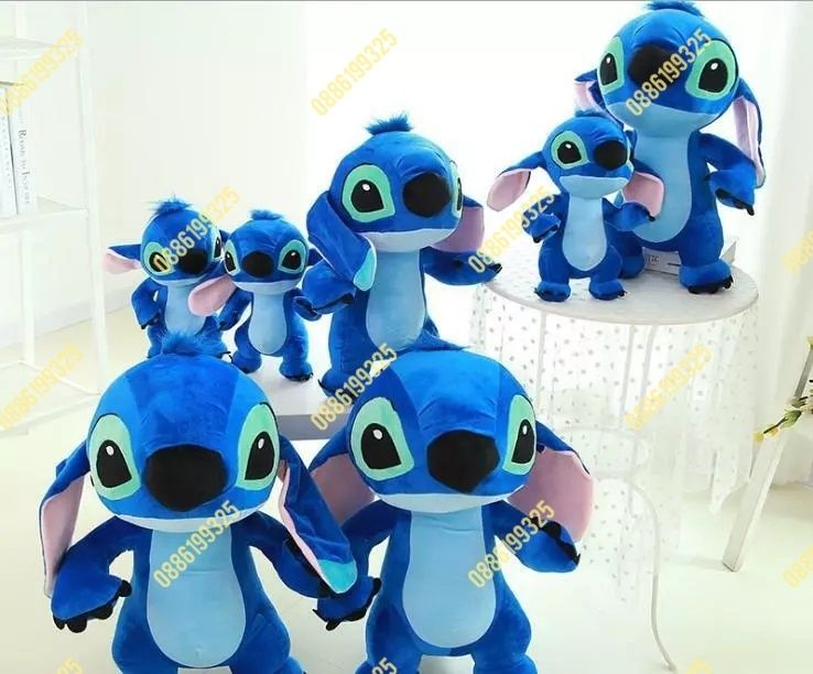 Голяма плюшена играчка Стич Син и Розов 65см, Голям плюшен Стич
