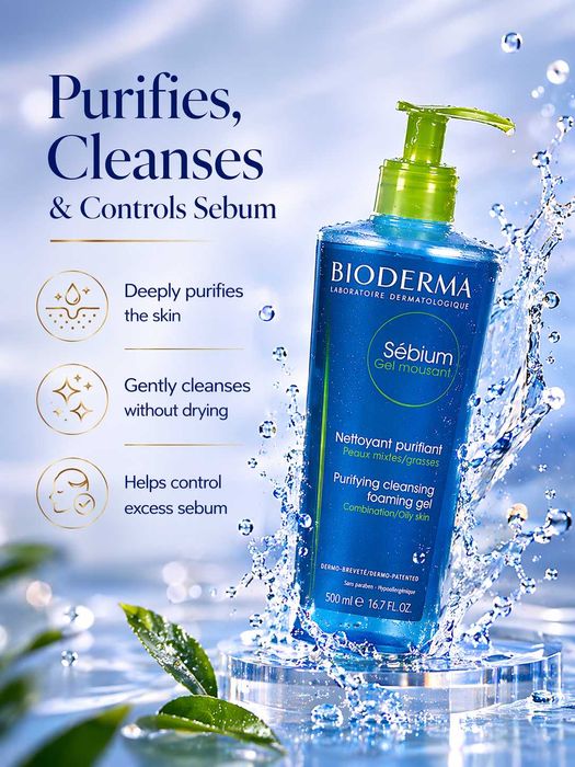BIODERMA SÈBIUM Gel Moussant -Yog‘li teri uchun tozalovchi ko'pik-geli