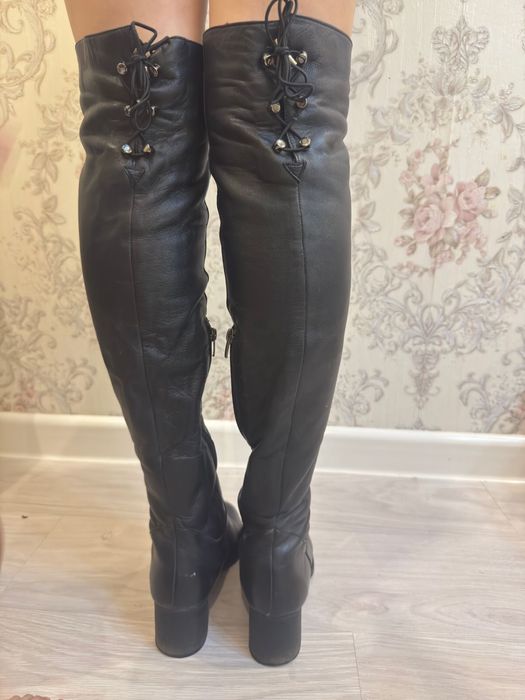 Сапоги кожаные осенние