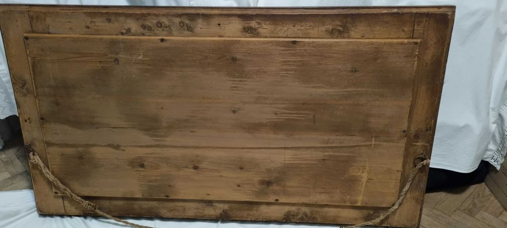 Icoana Veche Pictata pe Lemn si Rama Sculptata de Oglinda