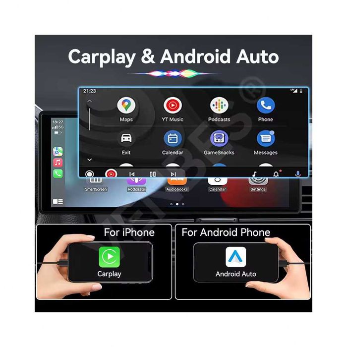 10.26" Преносима Мултимедия 2в1 с Видеорегистратор CarPlay AndroidAuto