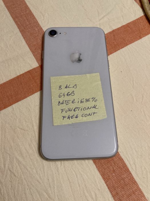Iphone 8 64gb bateria 86% .  iPhone 8 Alb IMPECABIL