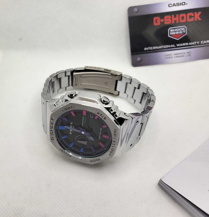 Ceas Sport Barbati  Casio g shock METAL Rainbow Mov GM B2100 Nou, Garantie 2 ani