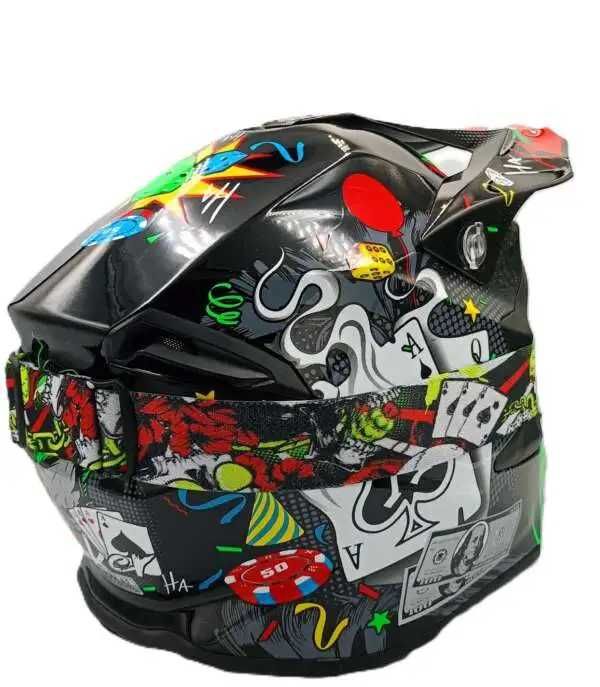 Каска мотокрос атв  с очила комплект