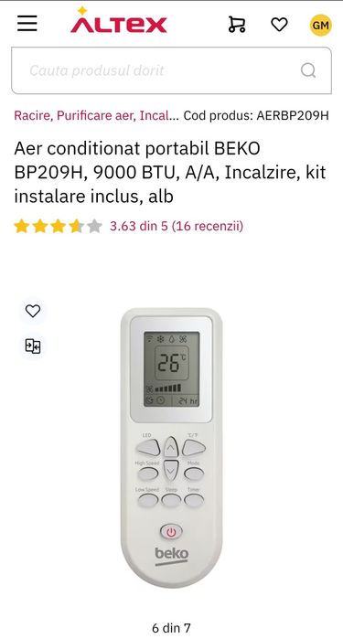 Aparat aer conditionat portabil BEKO