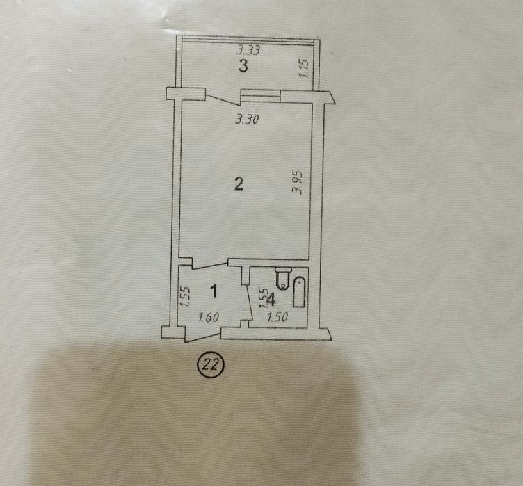Продаю 1/4/4Яшнобод галарейка  каридорный 25500