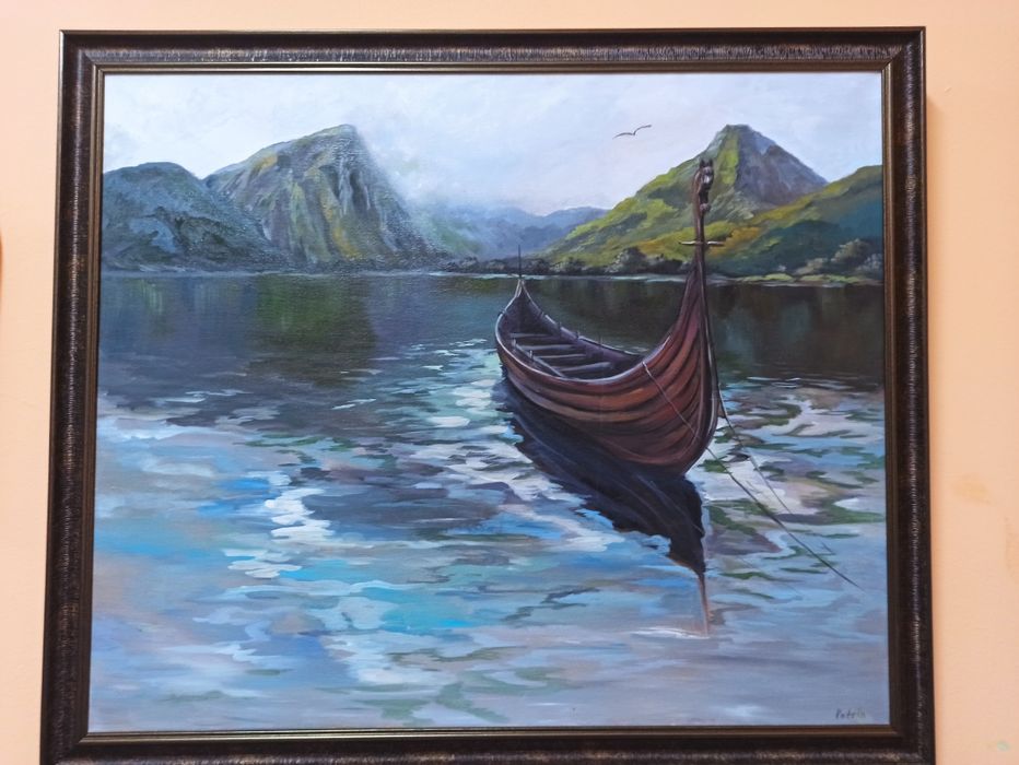 Лодка / масло холст