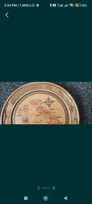 Tablou și scrumiera sculptate manual  în lemn exotic