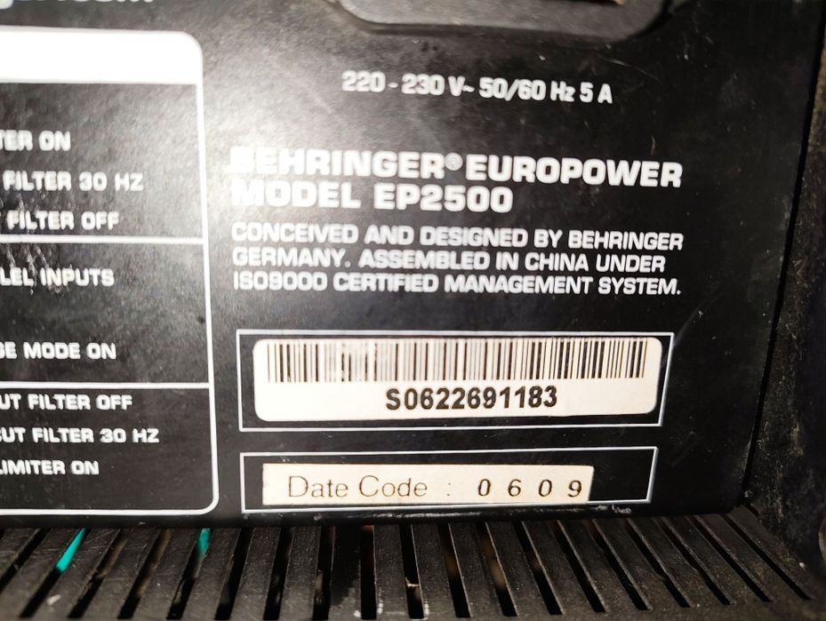 Усилитель мощности Behringer Europower EP2500