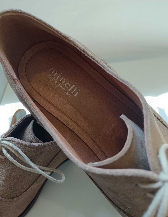 Pantofi oxford 44 44.5 cap toe premium Minelli NOI piele naturala moal