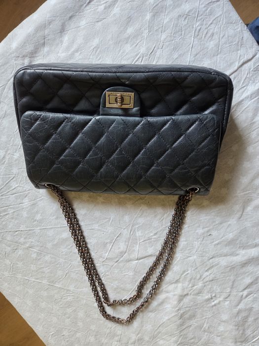 Дамска чанта кожена  Chanel Reissue  flap black bag