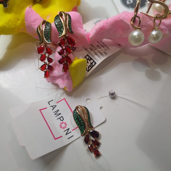 Серьги серебро 925 позолотой заводской