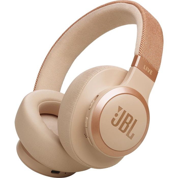 Casti JBL Live 770NC, Over-ear, Noise Cancelling, Crem, Sigilate!