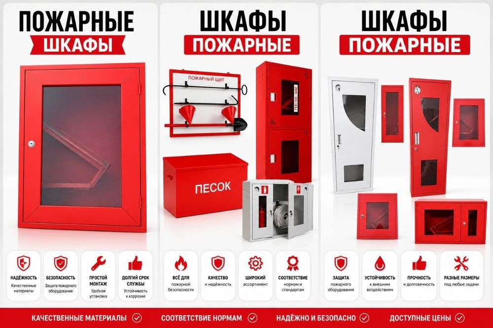 Большой ассортимент пожарных шкафов и щитов.

Любых видов и размеров