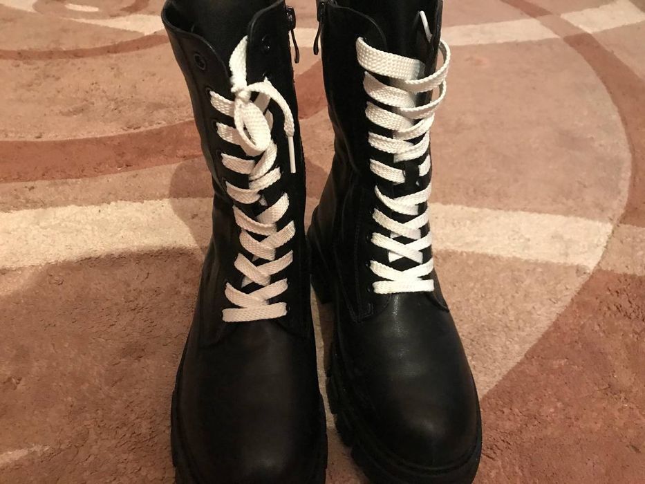 Берцы, 37 размер, белая шнуровка