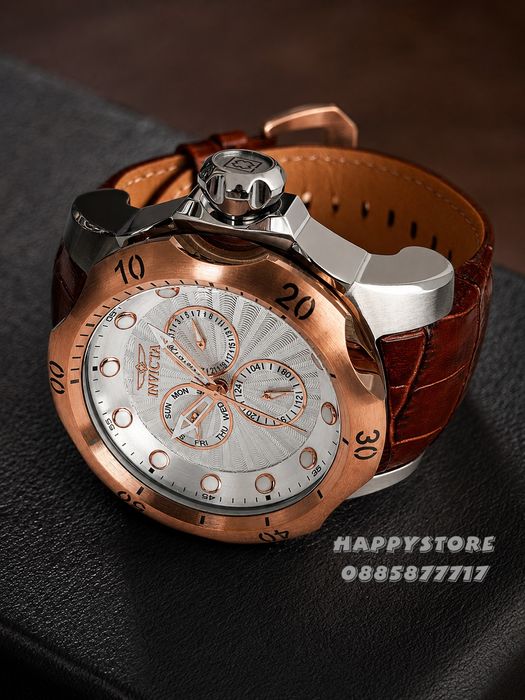 INVICTA Venom Brown leather 52 mm, Инвикта нов мъжки часовник