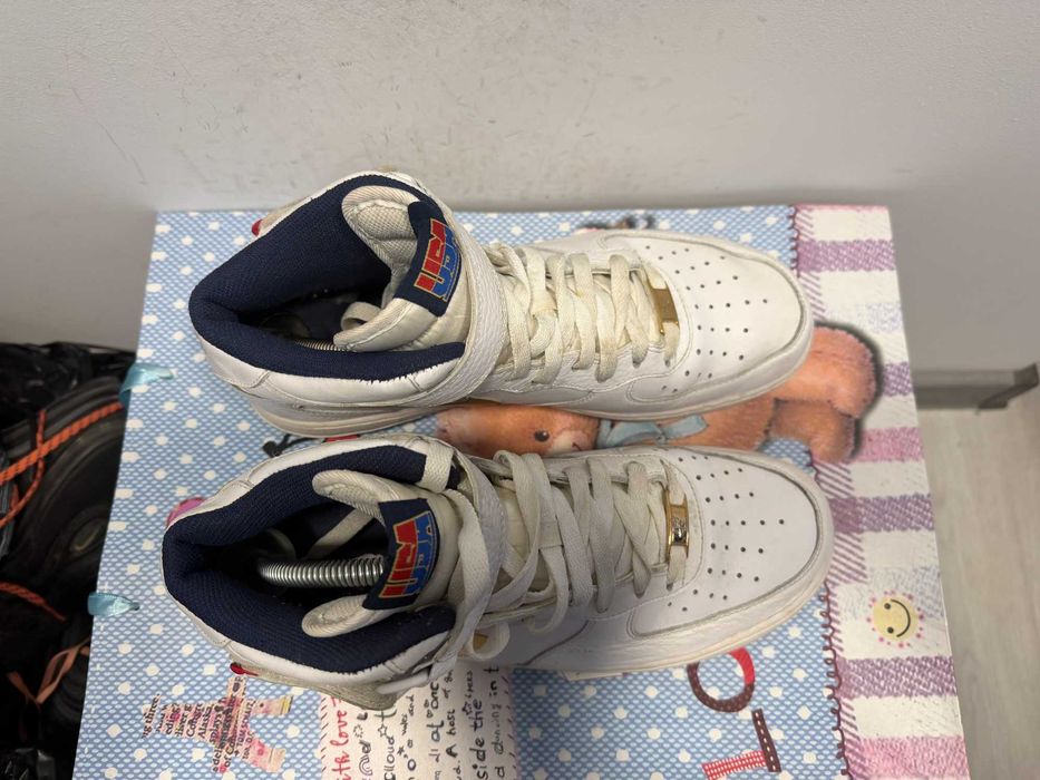 Nike Air Force 1 Mid '07 'White Metallic Gold Team USA''оригинални 43