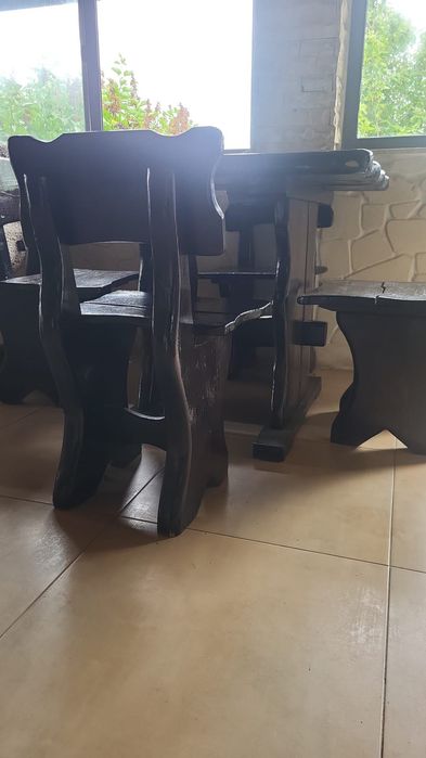 Set de mobilier rustic din lemn masiv
