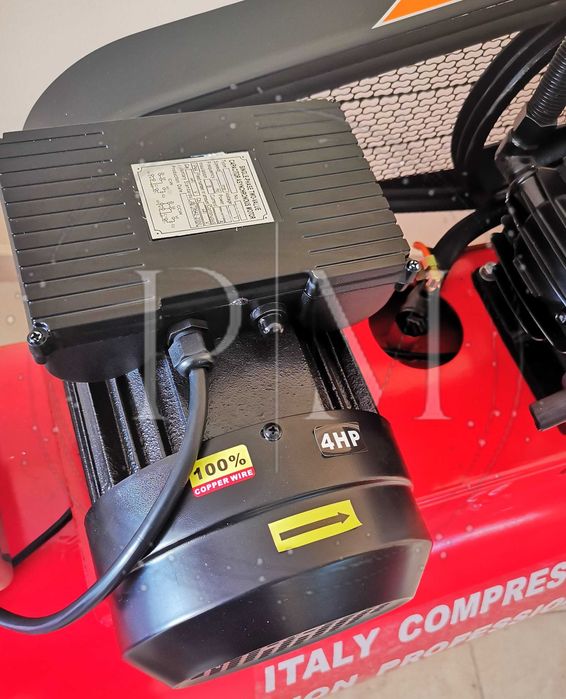 Монофазен компресор за въздух 200 литра с усилен дебит и гаранция