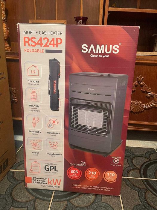 Sobă pe gaz Samus RS424P – NOUĂ, sigilată