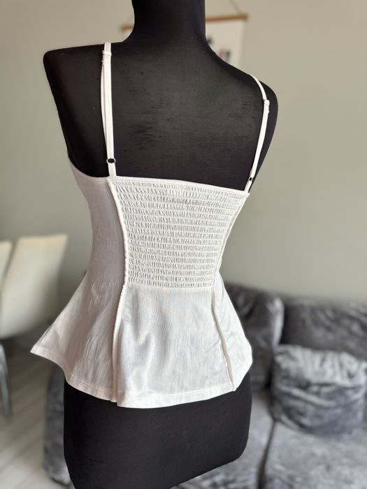 Дамски перлено бял  топ бюстие потник