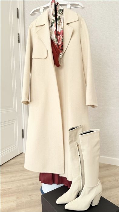 Белые ботфорты, длинные белые сапоги от Massimo dutti