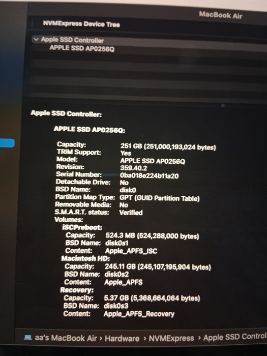 MacBook Air M1 8/256