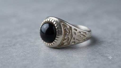 Серебряное кольцо с камнем ТУРМАЛИН чёрный