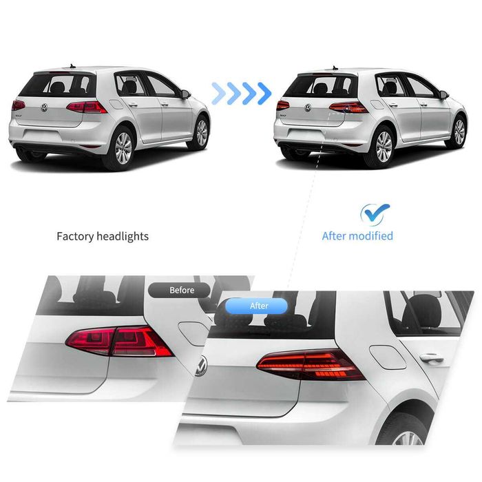 Комплект LED стопове с динамични мигачи за ГОЛФ 7 Golf 2013 - 2021