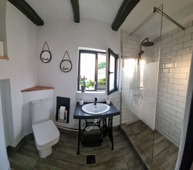 Casa cu șemineu, curte mare și vatra de foc