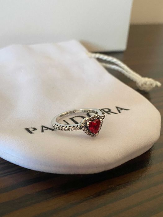 Inel Pandora Argint S925 Inima Rosie