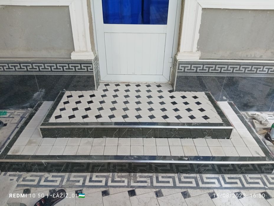 Burchatka,  kafel, beton ishlari