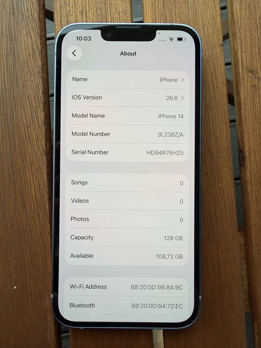 Чисто Нов! iPhone 14 128GB Blue - 100% Battery
