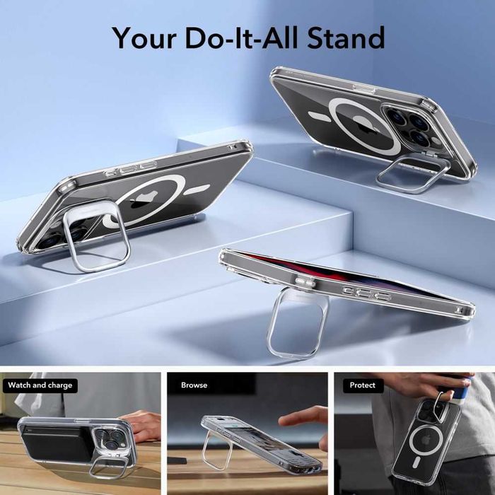 Калъф със стойка и MagSafe iPhone 15 Pro/Pro max от ESR Cloud