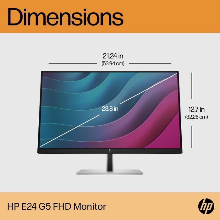 Монитор HP E24 G5 – Нов с 12 месеца гаранция, ярка Full HD картина