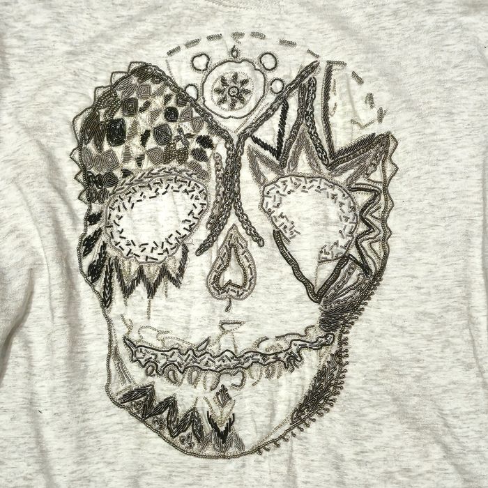 Zadig & Voltaire – tricou designer cu broderie skull cannetille, S-M