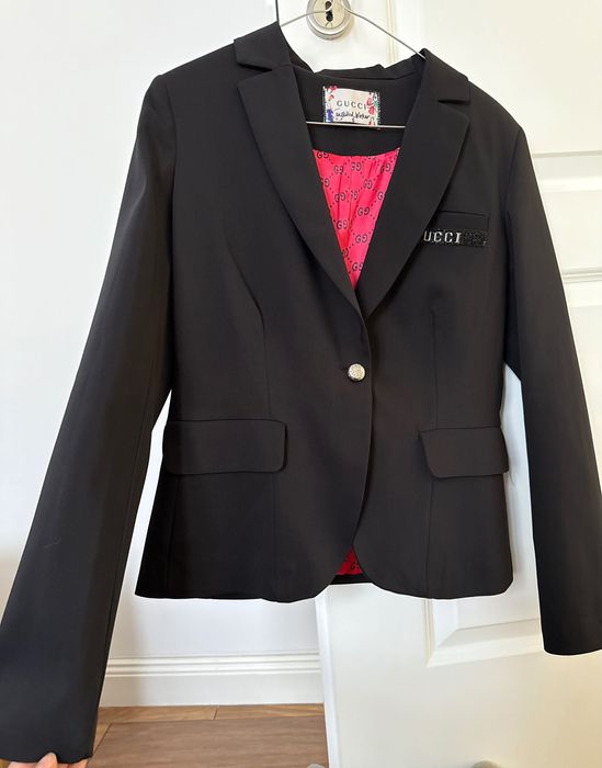 Gucci sacou dama negru Minnie Mouse logo marimea S blazer original