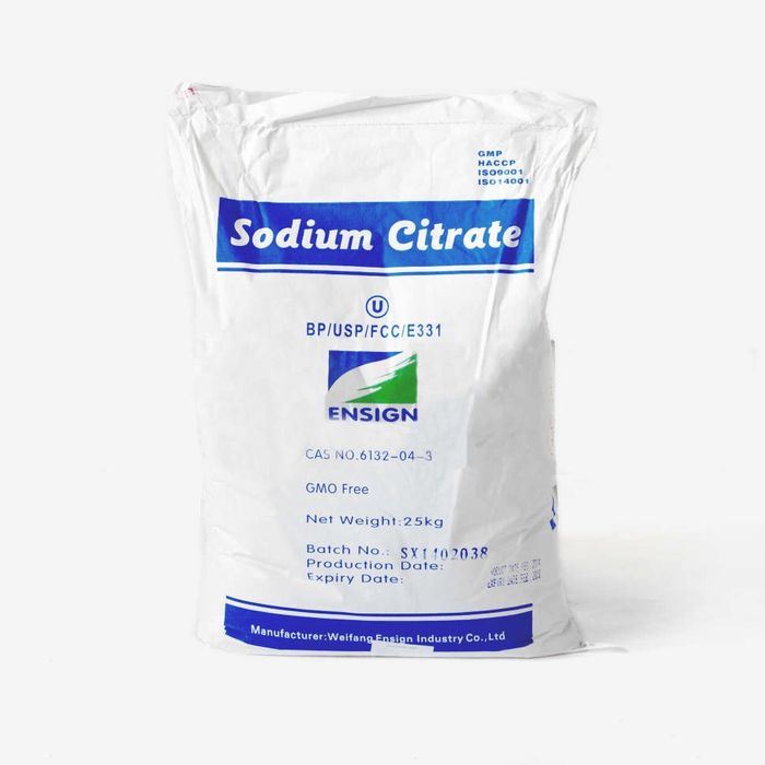 Цитрат натрия Е 331, мин.заказ 25 кг (1 мешок). Доставка. 30000 сум.
