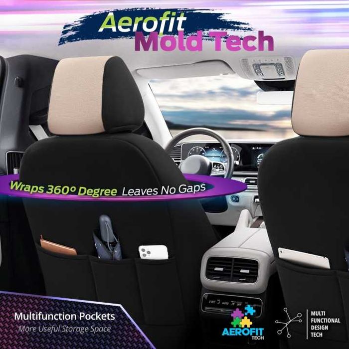 Луксозна тапицерия OTOM Carbon Design бежово-черна с бежов шев