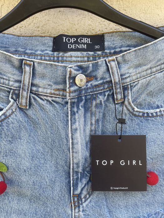 Set Denim - Jachetă scurtă + Blugi cu cireșe 3D