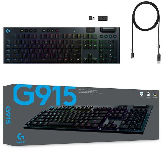 Нова Безжична Геймърска Механична Клавиатура Logitech G915, GL Tactile
