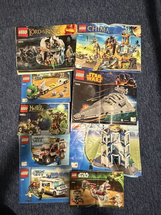 LEGO lot mare piese + instrucțiuni originale LOTR, Batman, Marvel, City – diverse seturi