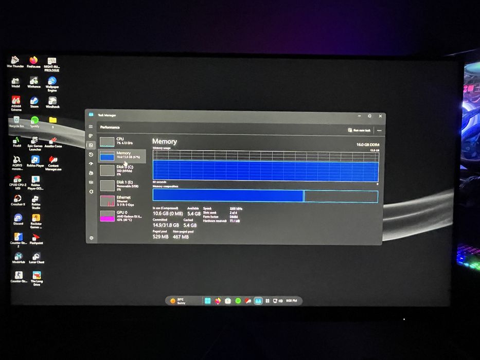 PC Gaming Ryzen 7 5700X / RX 6700 XT 12GB / 16GB + Monitor AOC 240Hz